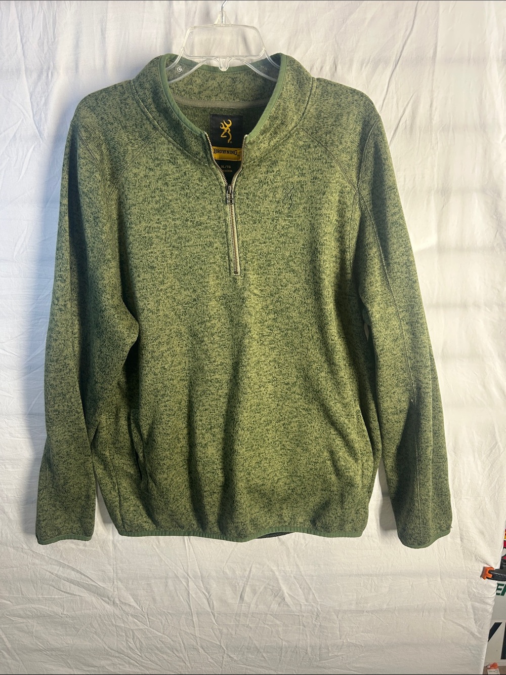 Browning Men's Green Quarter-Zip Fleece Pullover